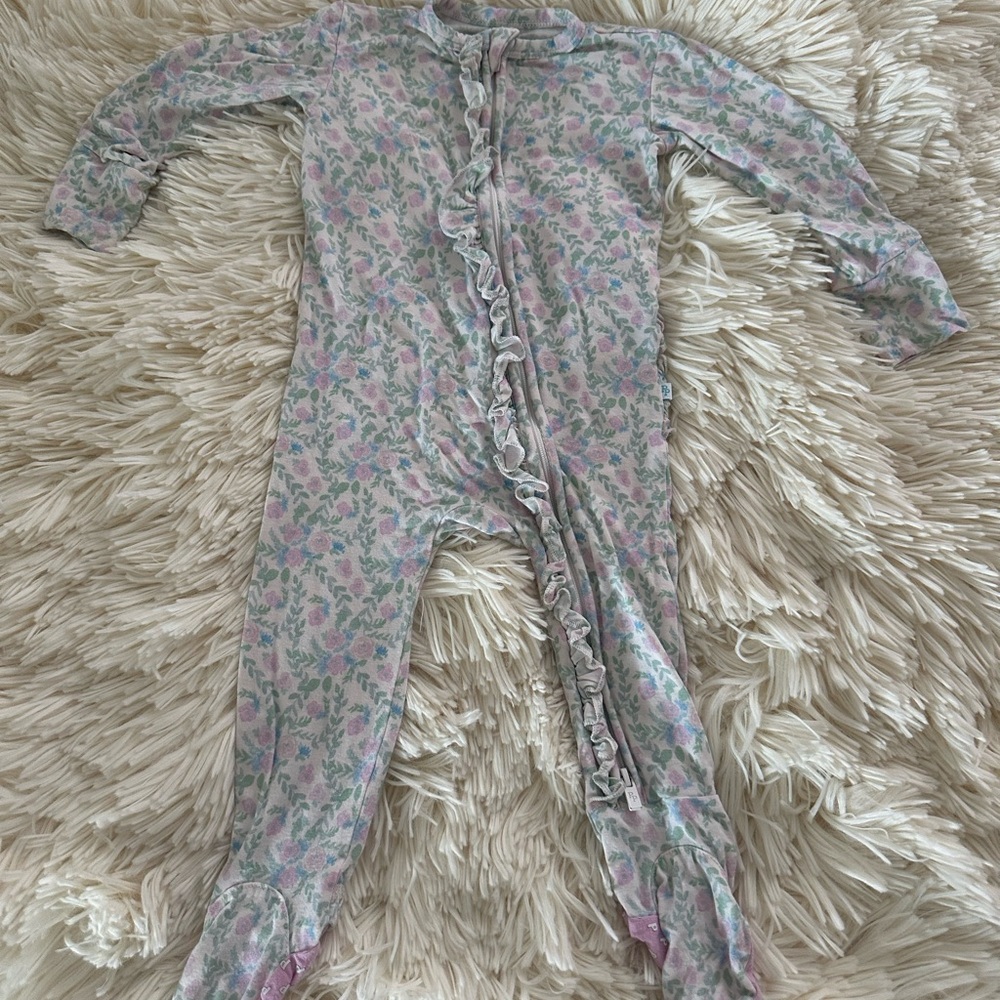 Posh Peanut Pink and Purple Floral Footie